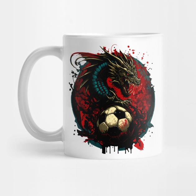 Demonic Dragon Sports Player Soccer Futball Football - Graphiti Art Graphic Trendy Holiday Gift by MaystarUniverse